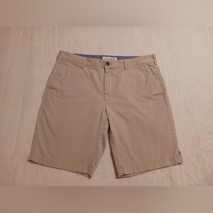 Joseph A Bank Men's Size 36W Tailored Fit Cotton Flat Front Beige Chino Shorts